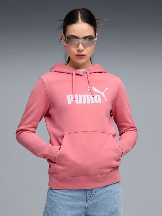 Puma Tops - NWT!! Puma Pink Pullover Hoodie with White Logo